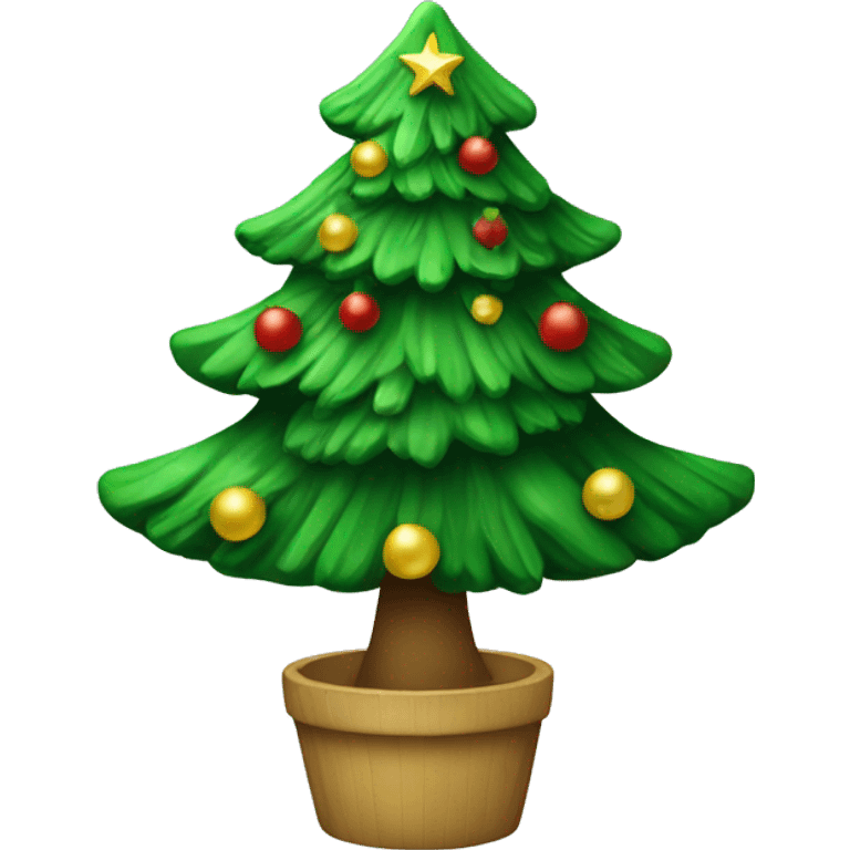 Christmas tree with green deco emoji