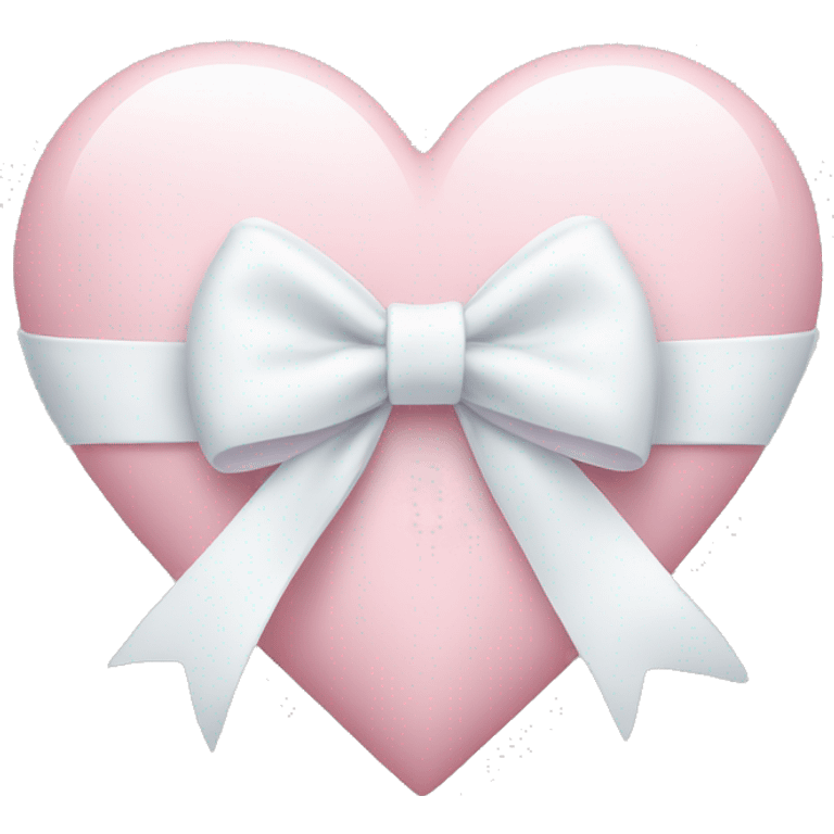 Pastel pink heart with white bow emoji