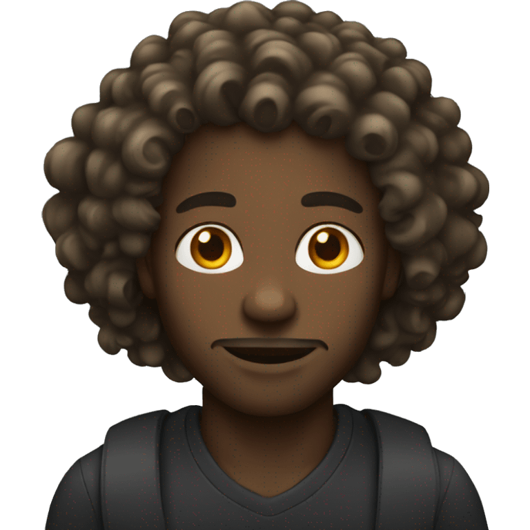 black man have long curly hair emoji