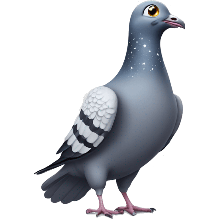 excited pigeon with stars for eyes emoji