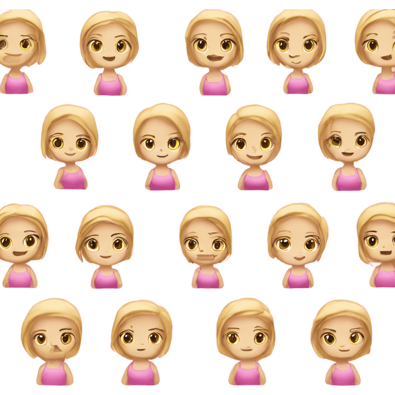 blonde yoga girl light pink clothes n emoji