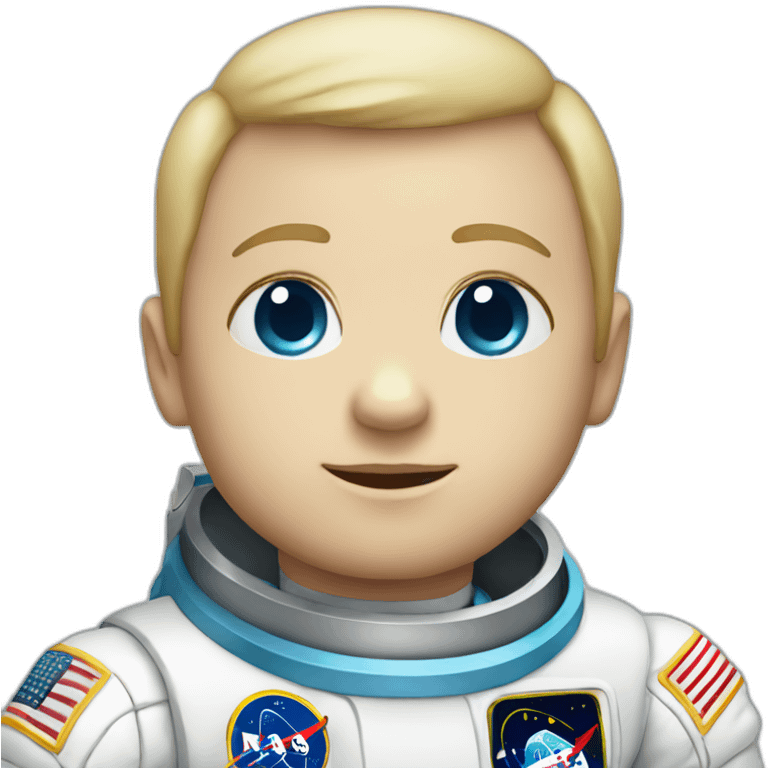 white baby blue eyes astronaut body emoji