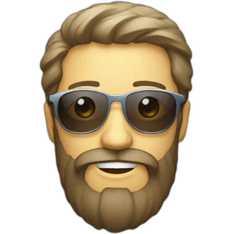 Man with beard and disco glass emoji