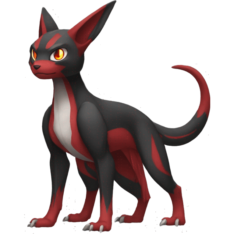 cool black red animal hybrid Fakemon full body emoji