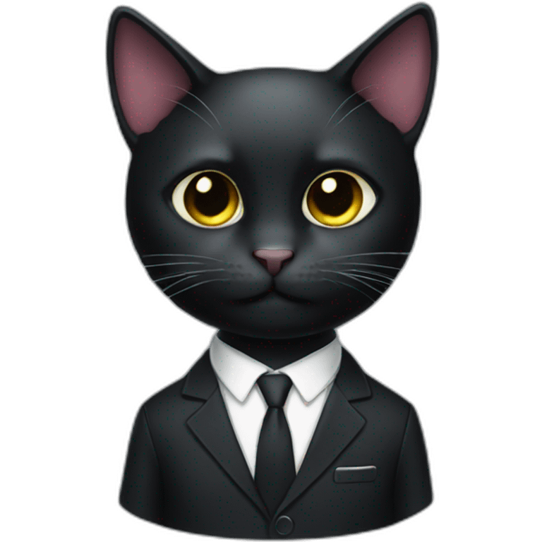 Black cat in suit  emoji