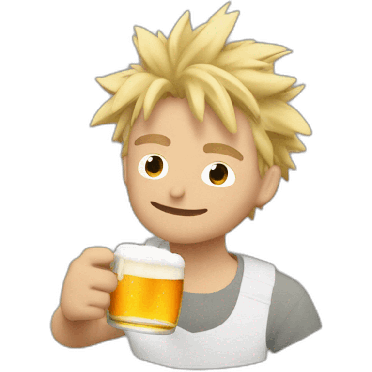 Bakugo qui bois une bière emoji