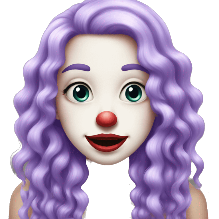 Lavender Clown Girl Long Hair Pretty  emoji