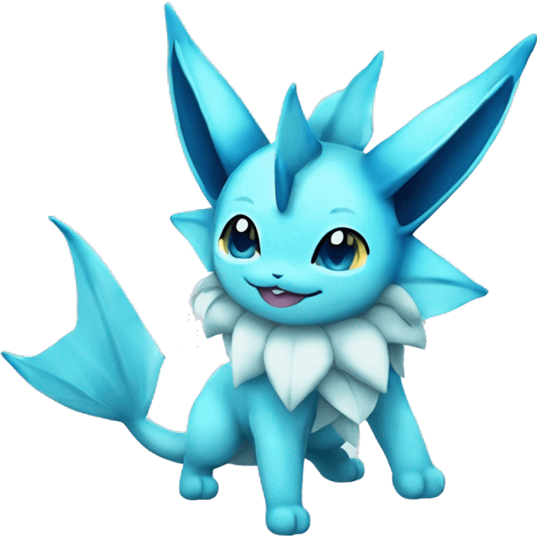 Kawaii Gorgeous Beautiful Vaporeon-Glaceon-Pokémon full body emoji