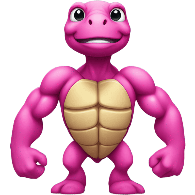 Muscular turtle hot pink emoji