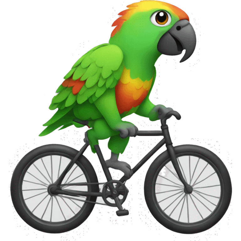 Parrot on a bike emoji