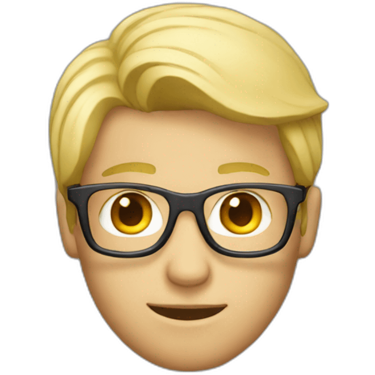 Blond guy with bril emoji