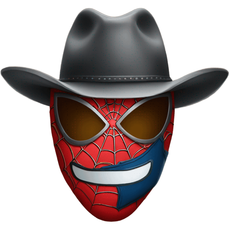 Spider man mask cowboy hat on emoji