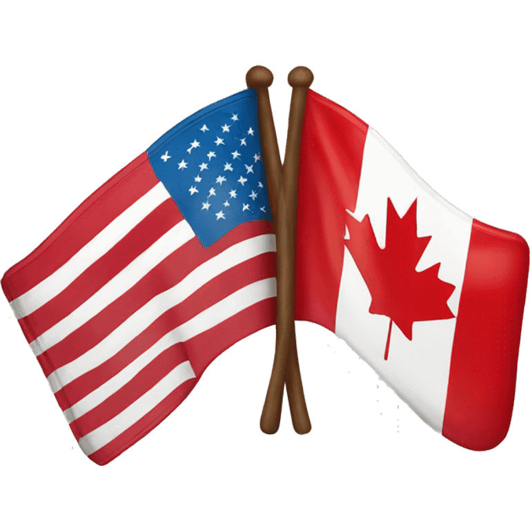 american and canadian flag combined emoji