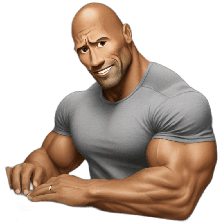 The rock working on laptop  emoji