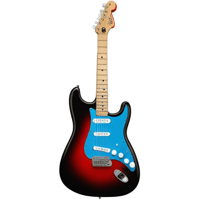 black and blue and red fender stratosphere emoji