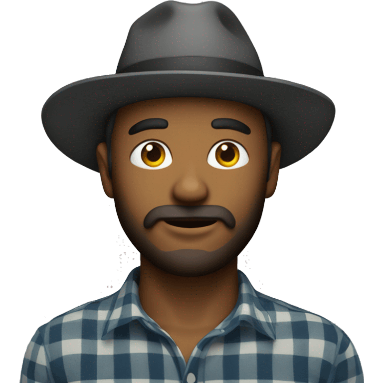 man with hat and beard and plaid shirt emoji