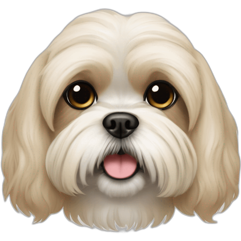 cream colored shih tzu poo with darker ears emoji