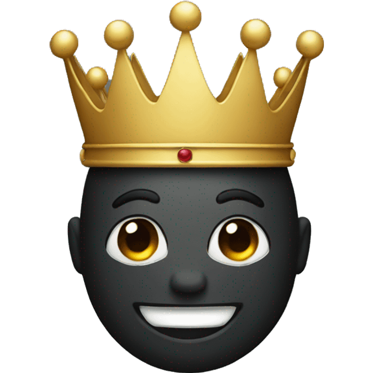 black emoji face with crown emoji