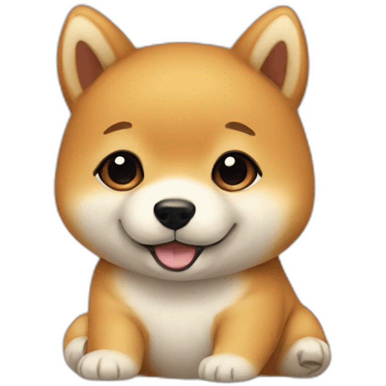 Shiba baby with a bear emoji