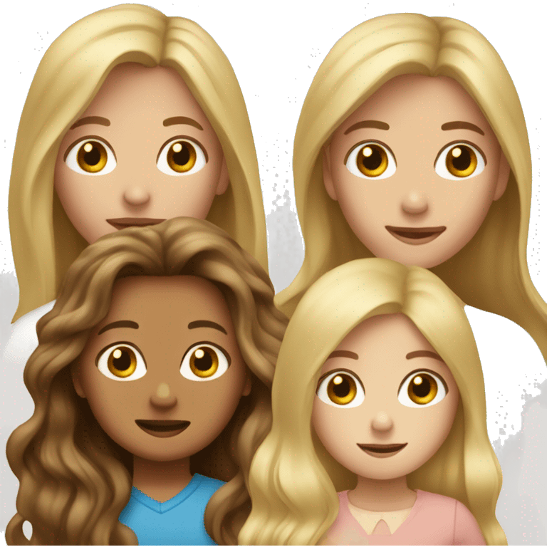 Long Brown hair woman, long Blonde hair woman, baby boy emoji