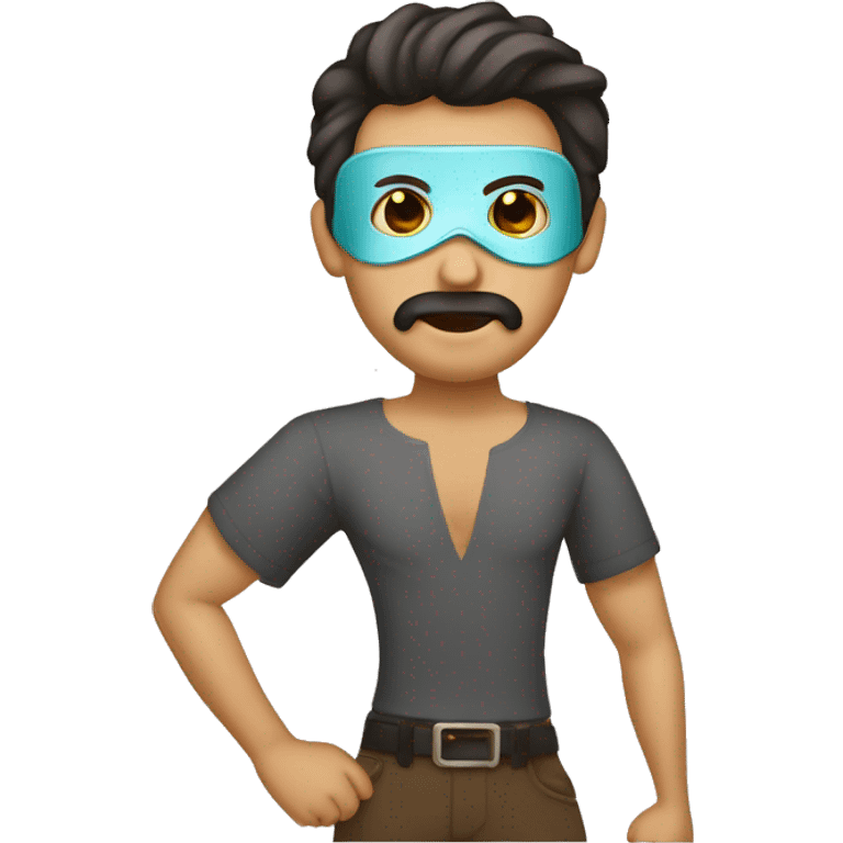 Hombre tabado con máscara  emoji