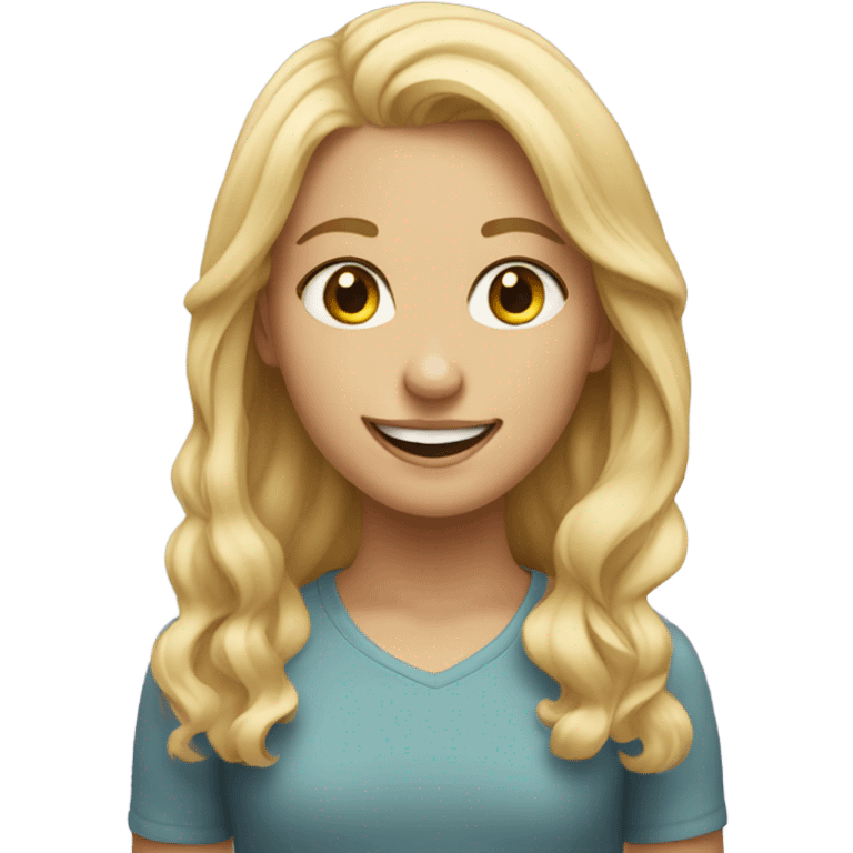 smiling blonde girl portrait emoji