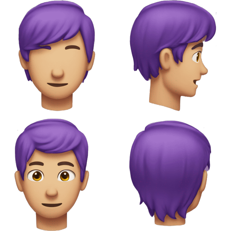 Purple hair man three hearts emoji emoji