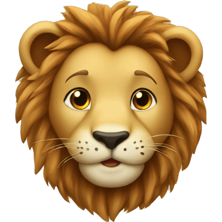 Cute lion with kiss emoji