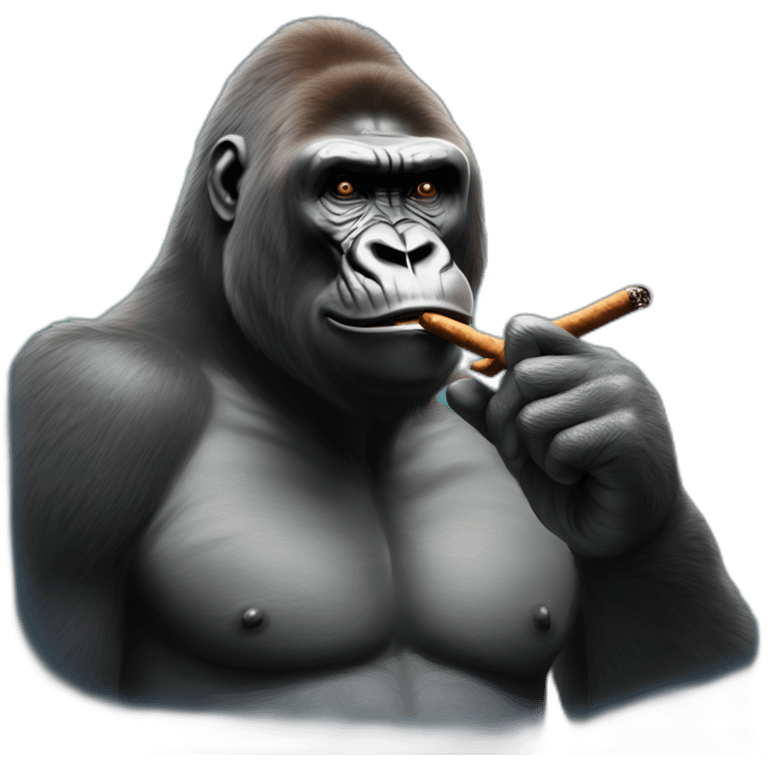 silverback gorilla smoking cigar emoji