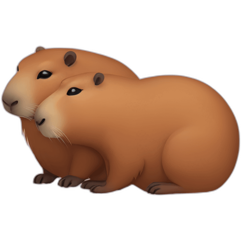 two capybara cuddle emoji