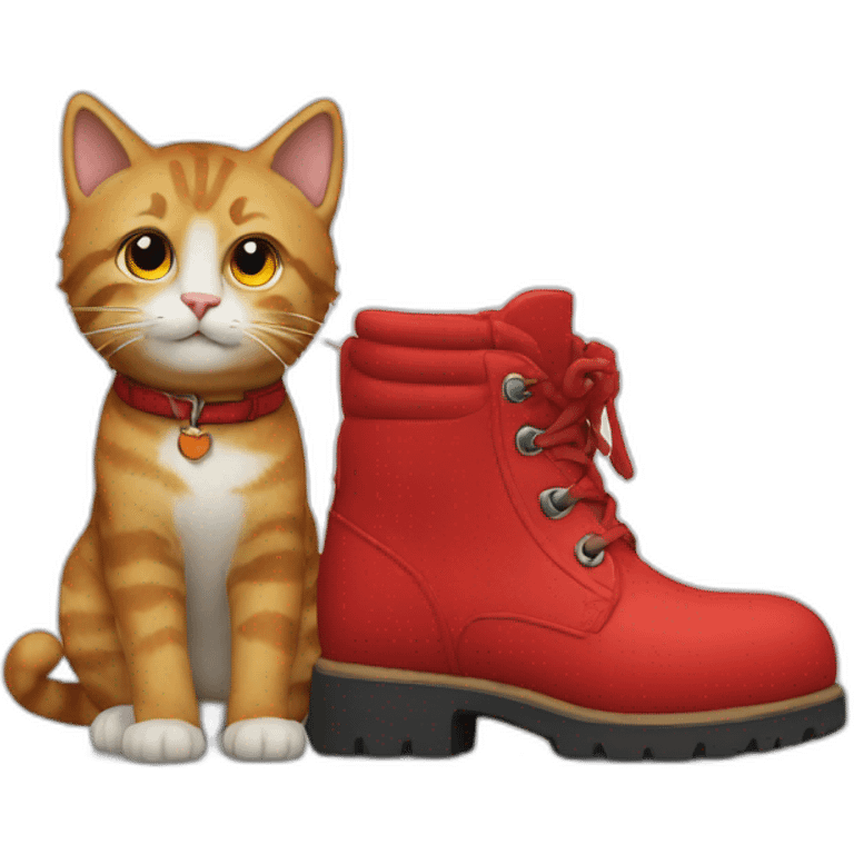 the cat in red boots emoji