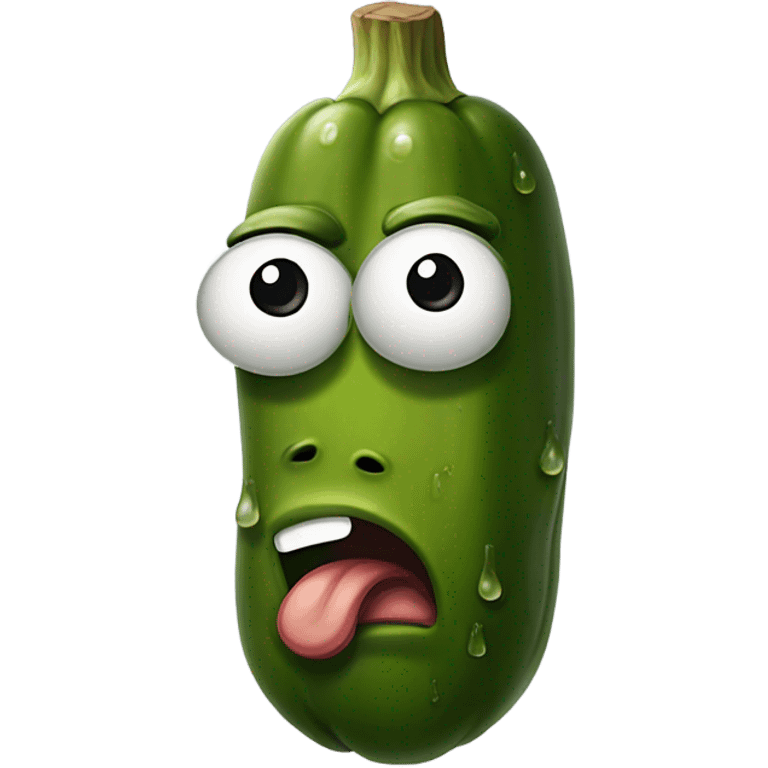 crying pickle emoji