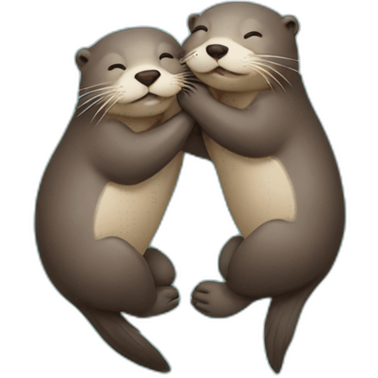 otters holding hands while sleeping on the water emoji