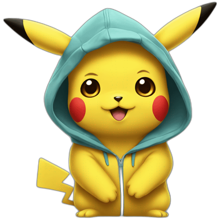 Pikachu wearing a hoodie  emoji