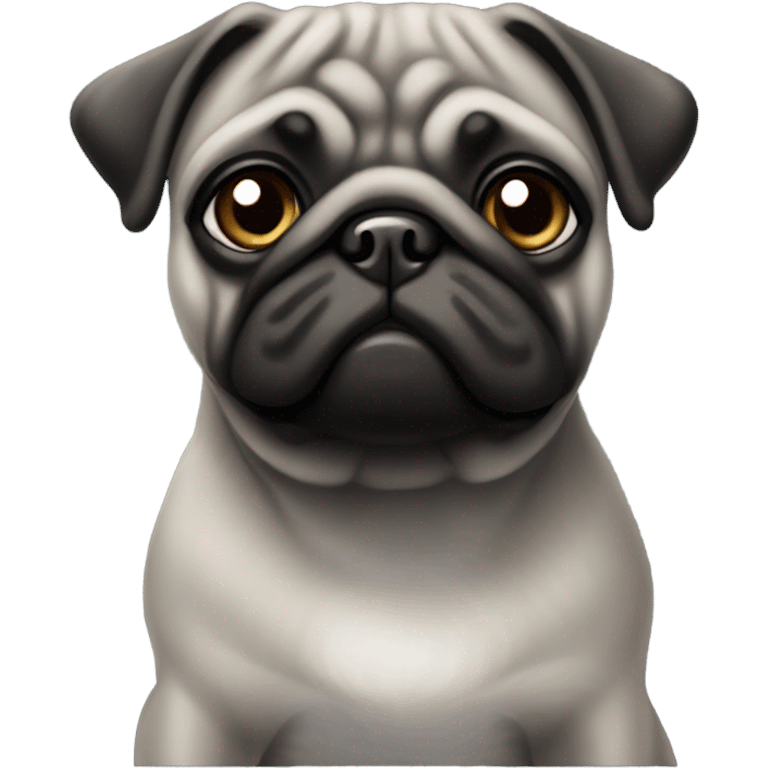 Grey and black brindle pug emoji