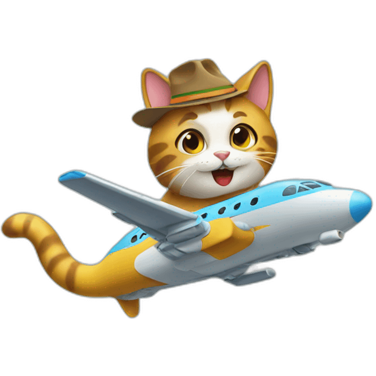 Flying cat tourist emoji