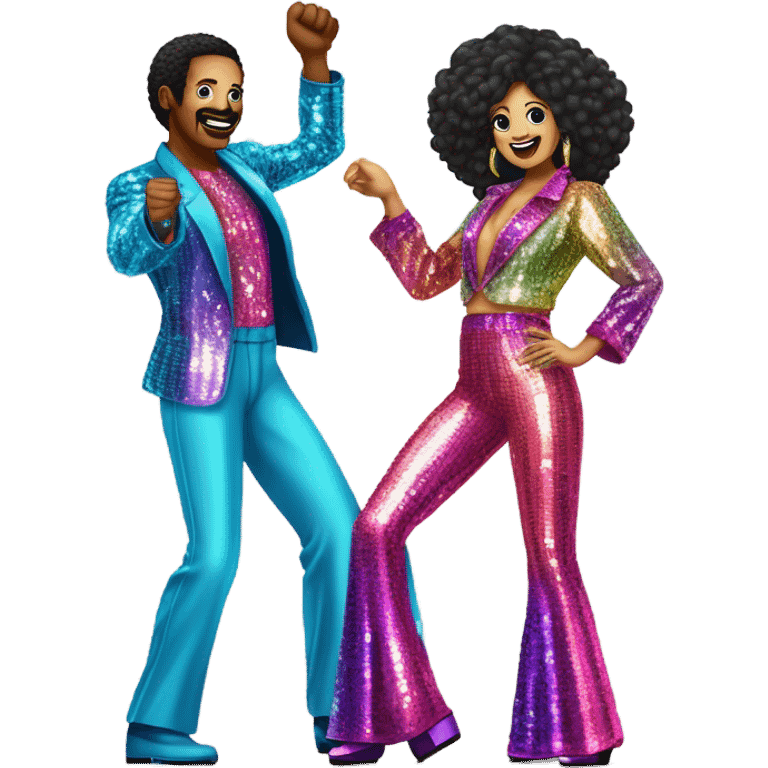 man and woman disco emoji