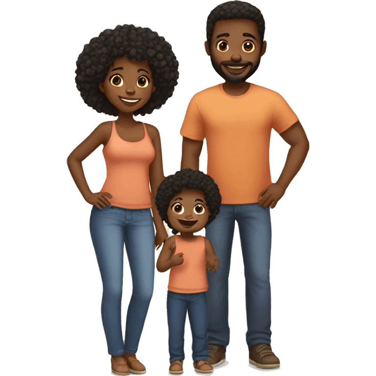 black family 2 kids and baby emoji