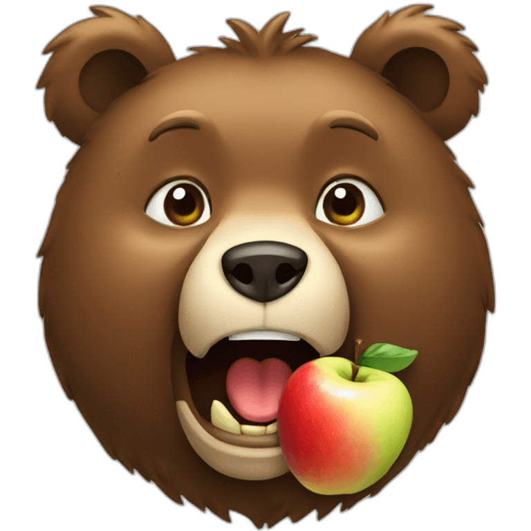 bear eating apple emoji