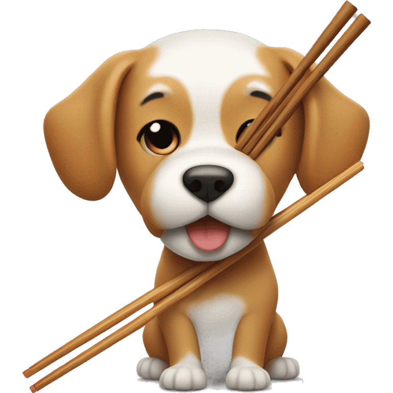 Dog getting picked up by chopsticks  emoji