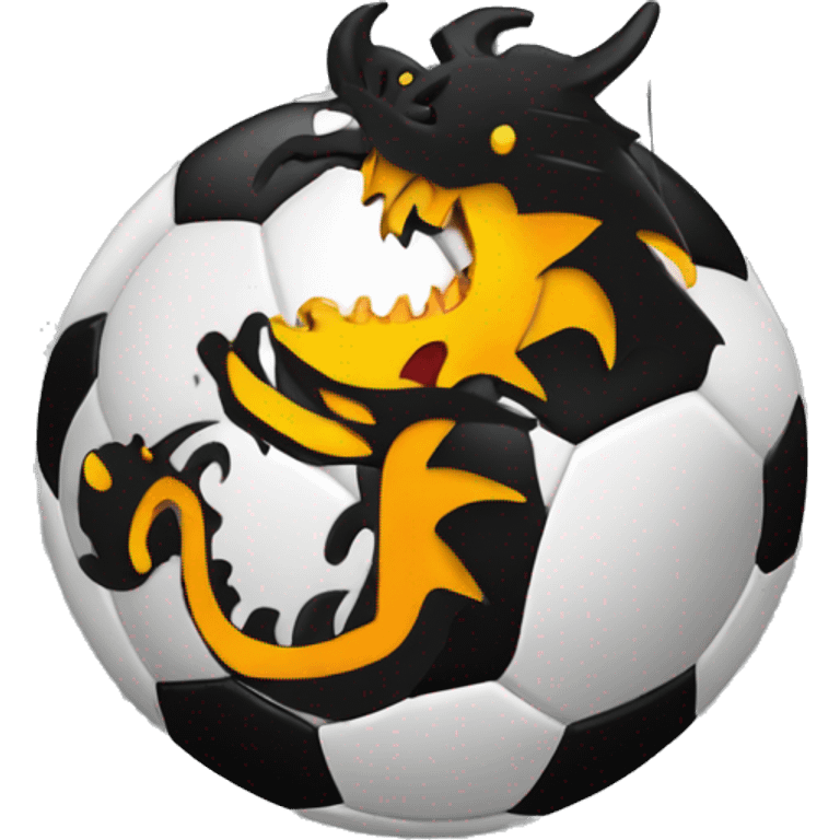 Écusson de football , rond , dragon noir  emoji