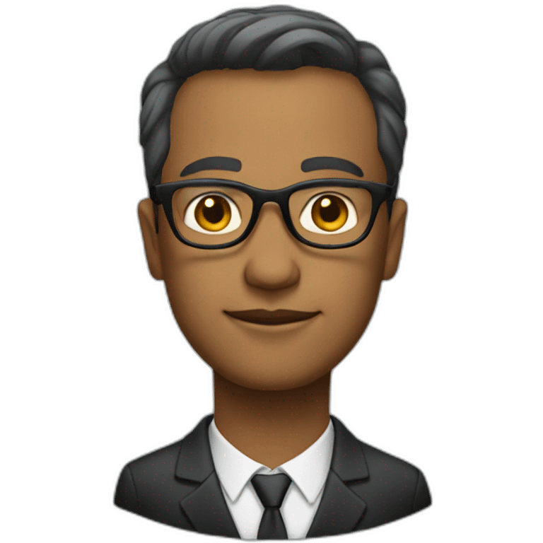 Lawyer wearing glasses short haircut emoji