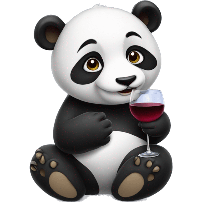 Panda drinking wine emoji