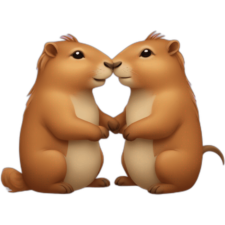 2 capybaras in love emoji