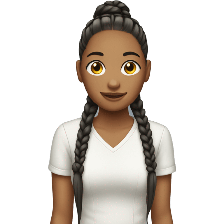 Girl with corn braids in a ponytail  emoji