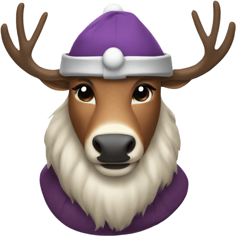 Reindeer in a Viking hat emoji