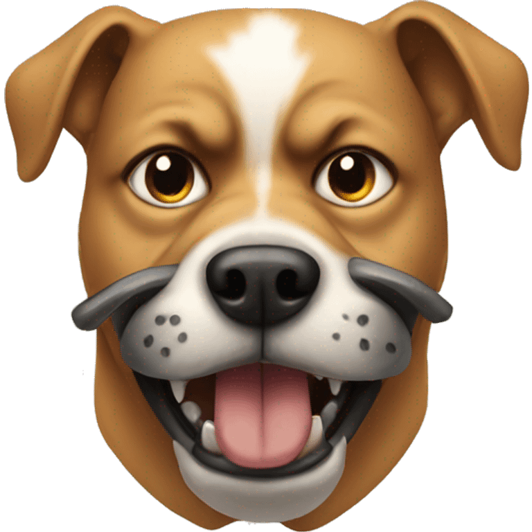 Angry dog in a muzzle emoji