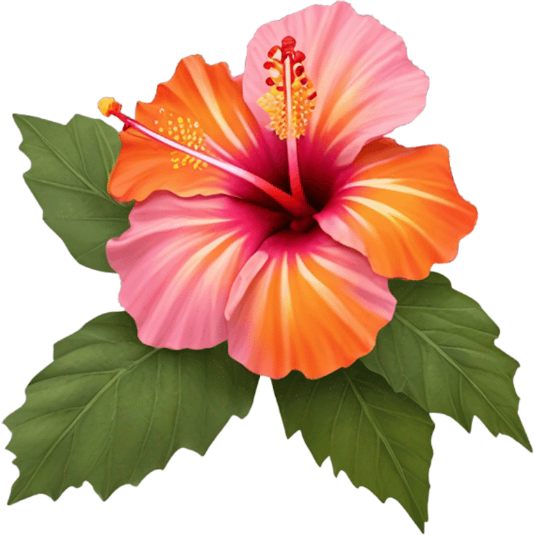 pink and orange hibiscus  emoji