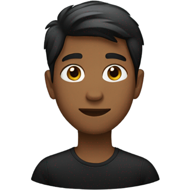 Brown boy with black shirt  emoji