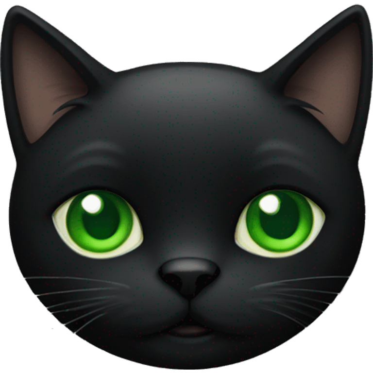 Black cat with green eyes  emoji